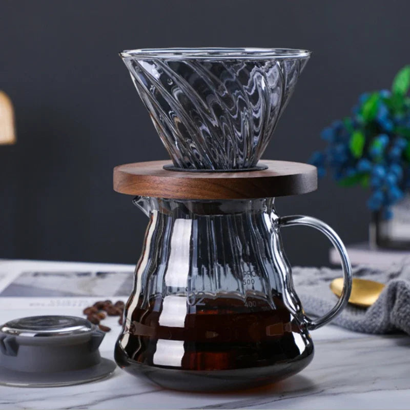 Glass Coffee Server Glass Coffee Sharing Pot Pour Over Coffee Maker Coffee Pot A Water Level Display Mark 600ml