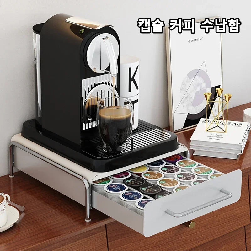 Capsule Coffee Display Rack Storage drawer Bar Ins Wind Table Top Tea Bag Storage Box Coffee Machine Base Drawer Storage Shelves