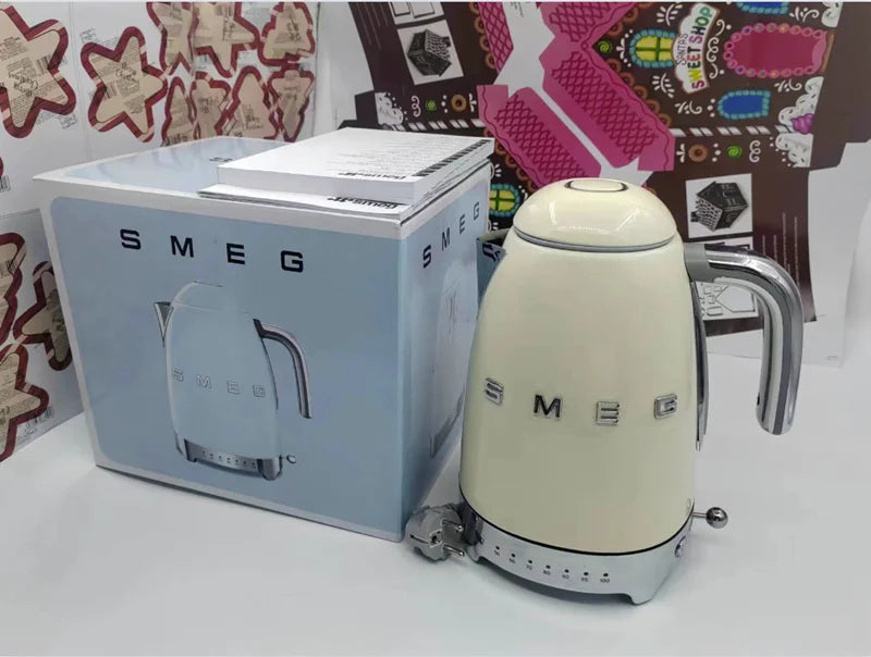 SMEG POT Hot Coffee Insulated Stainless Steel Thermal Glass Mug Sport Bottle with Compartment Water White Thermos