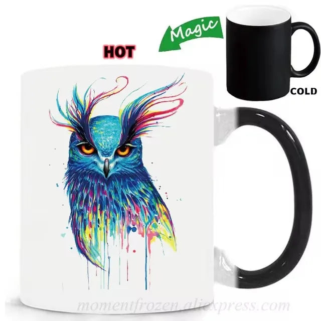Cute Owl Cup Caffeine Cocoa Coffee Mugs Tea Mugen Friend Gifts Home Decal Milk Tableware Coffeeware Teaware Beer Drinkware
