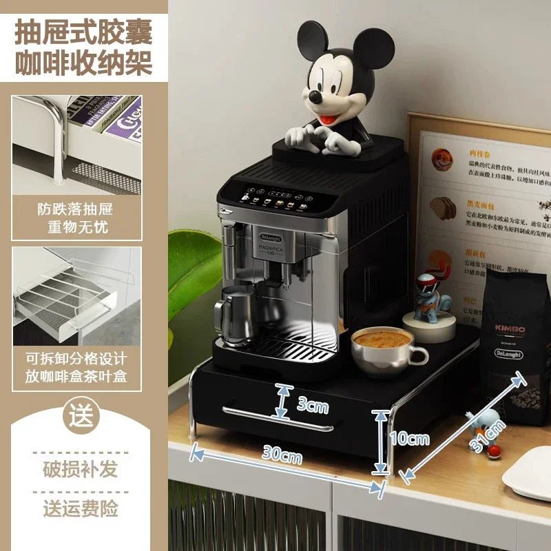 Capsule Coffee Display Rack Storage Drawer and Bar Table Top Organizer Tea Bag Storage Box Coffee Machine Base Drawer