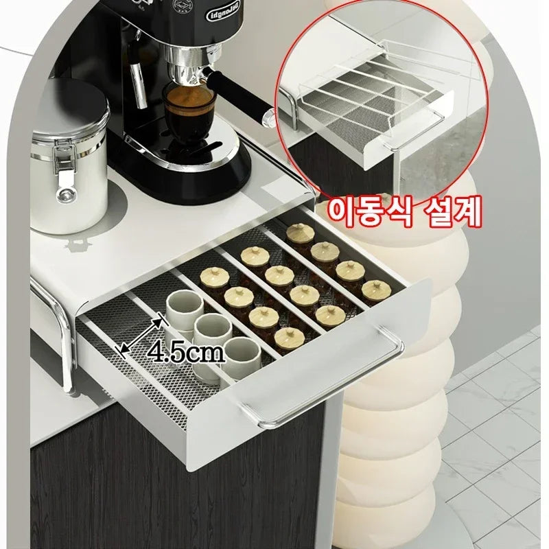 Capsule Coffee Display Rack Storage drawer Bar Ins Wind Table Top Tea Bag Storage Box Coffee Machine Base Drawer Storage Shelves