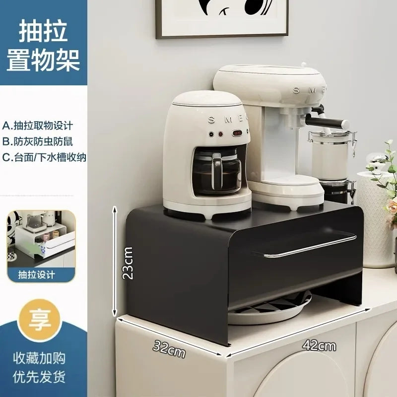 Capsule Coffee Display Rack Storage Drawer and Bar Table Top Organizer Tea Bag Storage Box Coffee Machine Base Drawer
