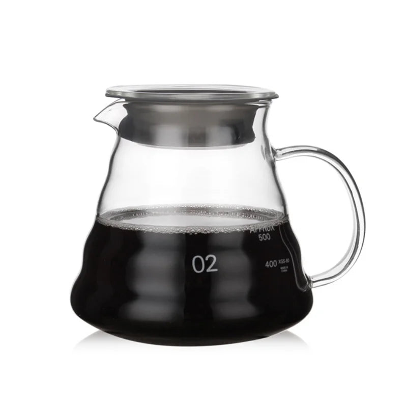 Glass Coffee Server Glass Coffee Sharing Pot Pour Over Coffee Maker Coffee Pot A Water Level Display Mark 600ml