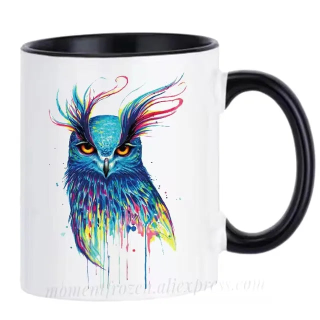 Cute Owl Cup Caffeine Cocoa Coffee Mugs Tea Mugen Friend Gifts Home Decal Milk Tableware Coffeeware Teaware Beer Drinkware