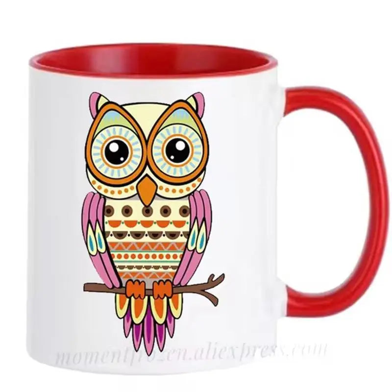Cute Owl Cup Caffeine Cocoa Coffee Mugs Tea Mugen Friend Gifts Home Decal Milk Tableware Coffeeware Teaware Beer Drinkware
