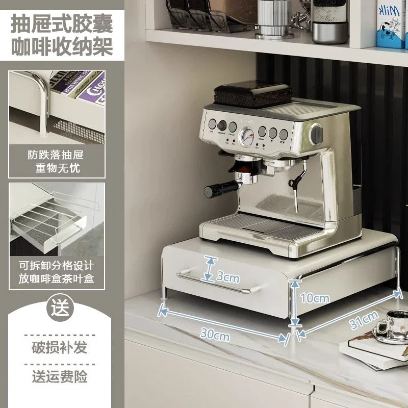 Capsule Coffee Display Rack Storage Drawer and Bar Table Top Organizer Tea Bag Storage Box Coffee Machine Base Drawer