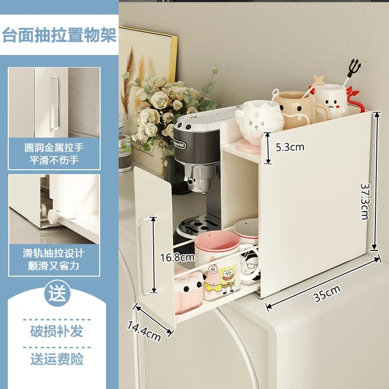 Capsule Coffee Display Rack Storage Drawer and Bar Table Top Organizer Tea Bag Storage Box Coffee Machine Base Drawer