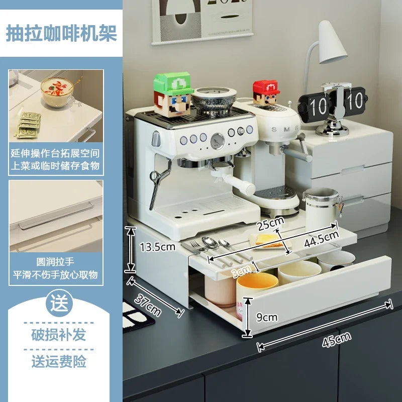 Capsule Coffee Display Rack Storage Drawer and Bar Table Top Organizer Tea Bag Storage Box Coffee Machine Base Drawer