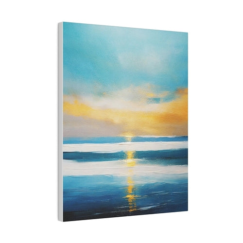 Wall Decor, Giclee Poster Art Print - Blue Ocean and Golden Sunset