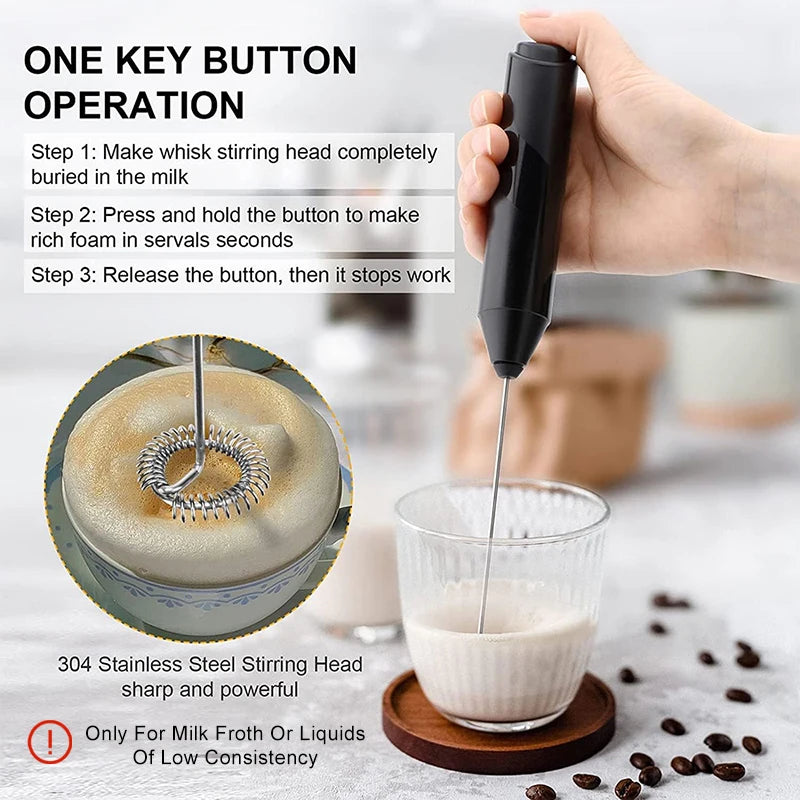 Electric Milk Foamer Coffee Whisk Mixer Mini Frother Handle Stirrer Cappuccino Maker Cooking Tools Blend Egg Beate