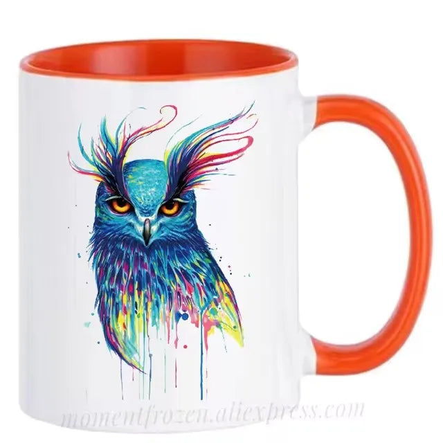 Cute Owl Cup Caffeine Cocoa Coffee Mugs Tea Mugen Friend Gifts Home Decal Milk Tableware Coffeeware Teaware Beer Drinkware
