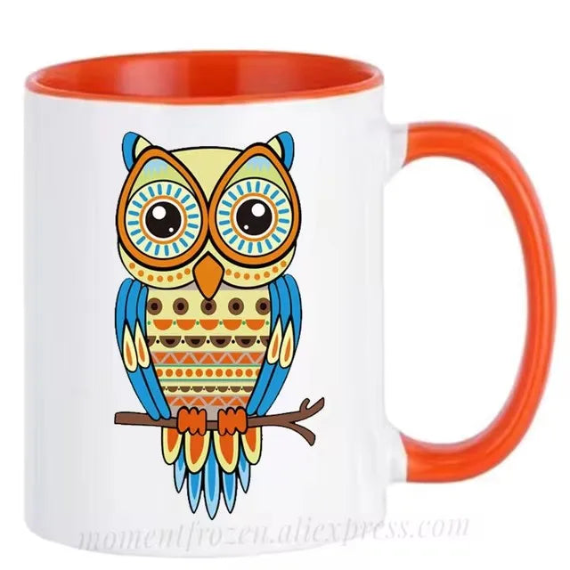 Cute Owl Cup Caffeine Cocoa Coffee Mugs Tea Mugen Friend Gifts Home Decal Milk Tableware Coffeeware Teaware Beer Drinkware