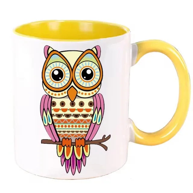 Cute Owl Cup Caffeine Cocoa Coffee Mugs Tea Mugen Friend Gifts Home Decal Milk Tableware Coffeeware Teaware Beer Drinkware