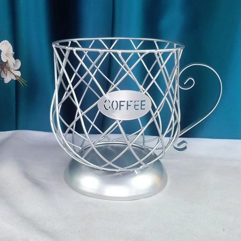 Coffee Pod Holder,Mug Shape Organizer-Coffee Capsule Storage Basket for Coffee Station Bar Decor,Restaurant,Tea Room-Countertop