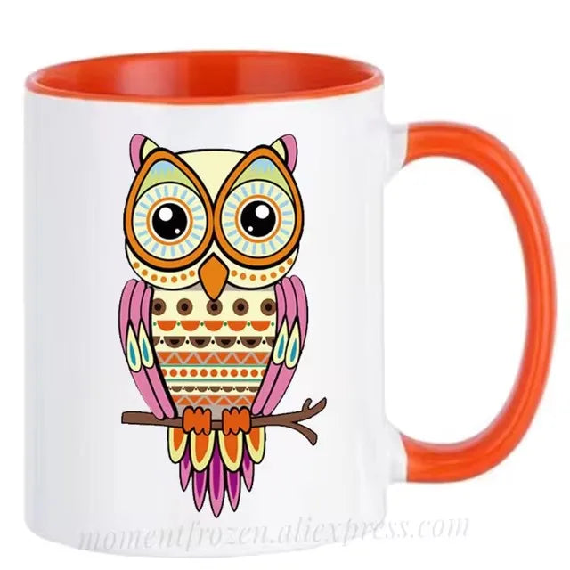 Cute Owl Cup Caffeine Cocoa Coffee Mugs Tea Mugen Friend Gifts Home Decal Milk Tableware Coffeeware Teaware Beer Drinkware