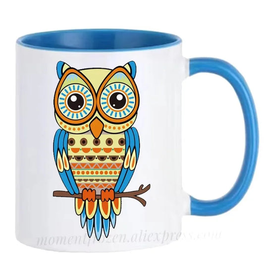 Cute Owl Cup Caffeine Cocoa Coffee Mugs Tea Mugen Friend Gifts Home Decal Milk Tableware Coffeeware Teaware Beer Drinkware