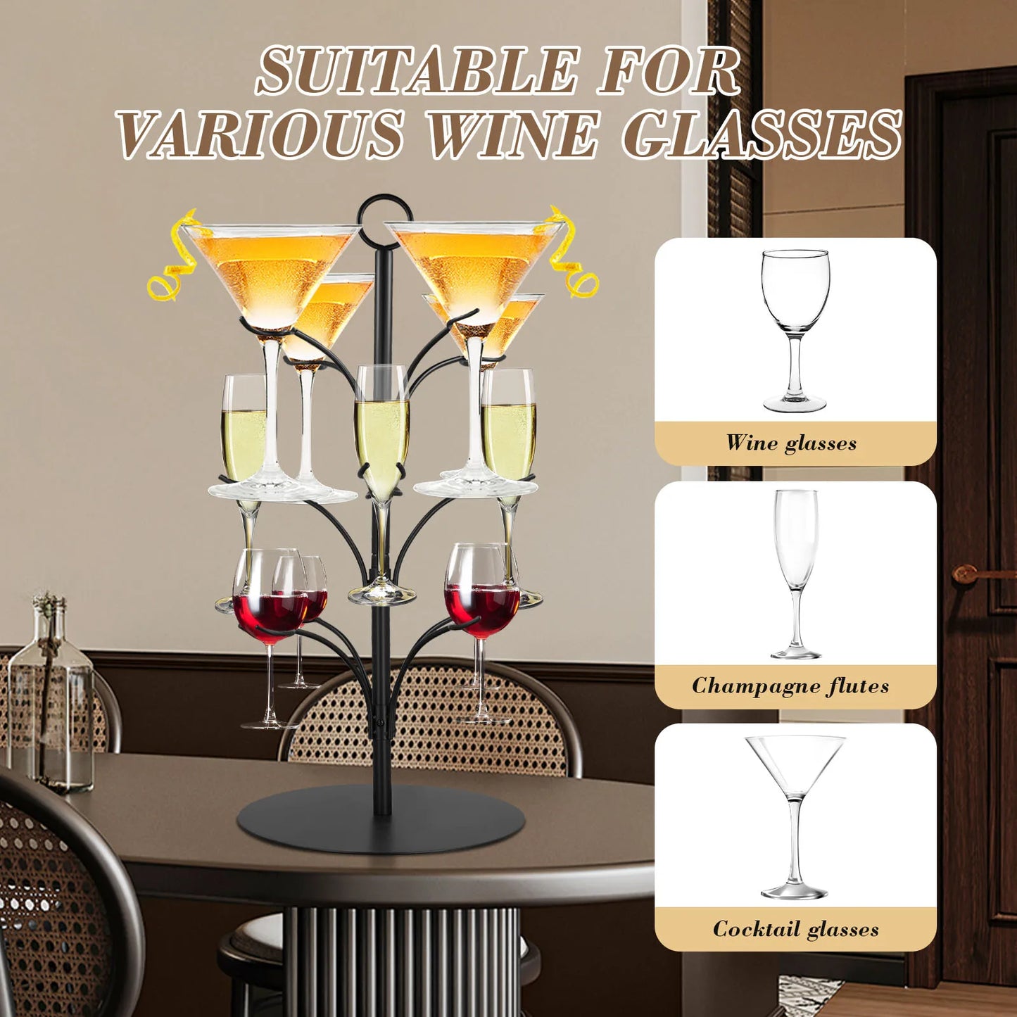 Drinks tower serving tree for cocktails Aperol tower for 8 glasses - birthday gift for women Aperol gift, Sarti Rosa Aperitif