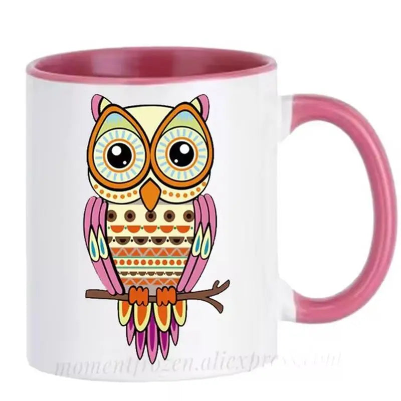 Cute Owl Cup Caffeine Cocoa Coffee Mugs Tea Mugen Friend Gifts Home Decal Milk Tableware Coffeeware Teaware Beer Drinkware