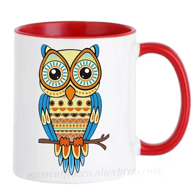 Cute Owl Cup Caffeine Cocoa Coffee Mugs Tea Mugen Friend Gifts Home Decal Milk Tableware Coffeeware Teaware Beer Drinkware
