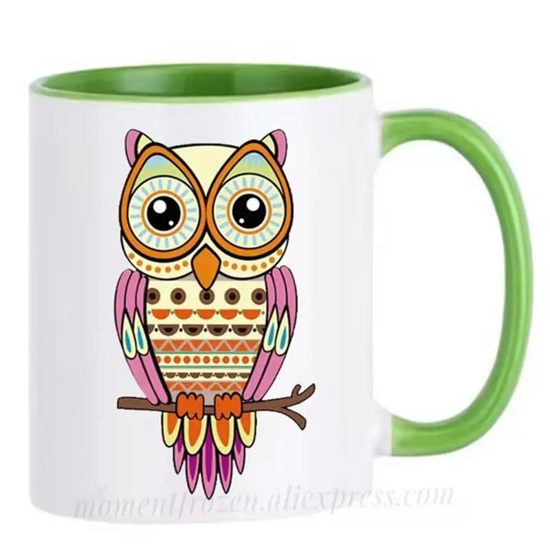 Cute Owl Cup Caffeine Cocoa Coffee Mugs Tea Mugen Friend Gifts Home Decal Milk Tableware Coffeeware Teaware Beer Drinkware