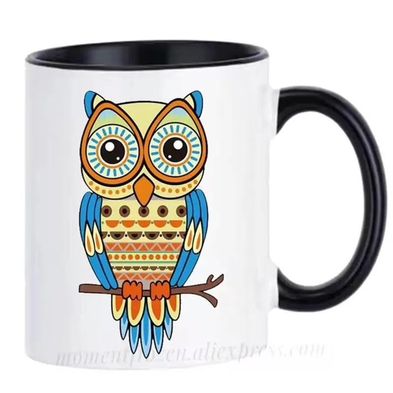 Cute Owl Cup Caffeine Cocoa Coffee Mugs Tea Mugen Friend Gifts Home Decal Milk Tableware Coffeeware Teaware Beer Drinkware