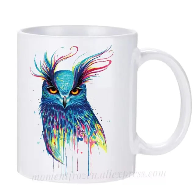 Cute Owl Cup Caffeine Cocoa Coffee Mugs Tea Mugen Friend Gifts Home Decal Milk Tableware Coffeeware Teaware Beer Drinkware