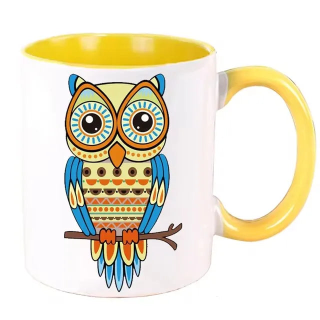 Cute Owl Cup Caffeine Cocoa Coffee Mugs Tea Mugen Friend Gifts Home Decal Milk Tableware Coffeeware Teaware Beer Drinkware