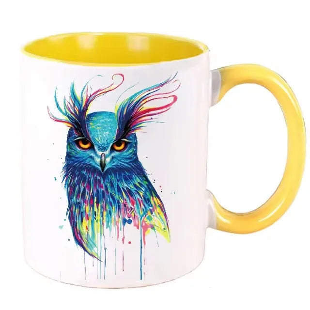 Cute Owl Cup Caffeine Cocoa Coffee Mugs Tea Mugen Friend Gifts Home Decal Milk Tableware Coffeeware Teaware Beer Drinkware