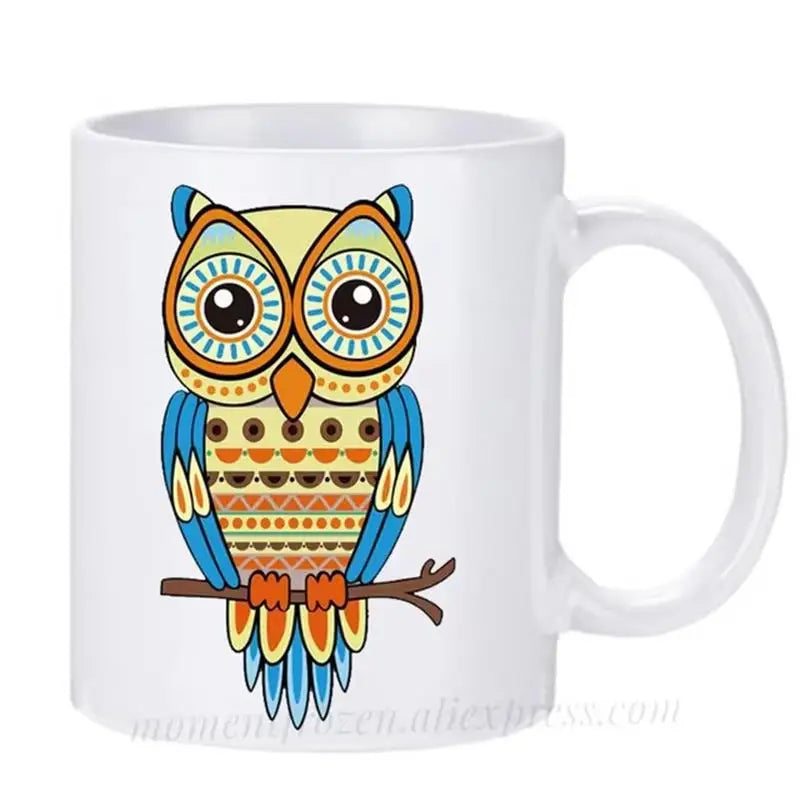 Cute Owl Cup Caffeine Cocoa Coffee Mugs Tea Mugen Friend Gifts Home Decal Milk Tableware Coffeeware Teaware Beer Drinkware