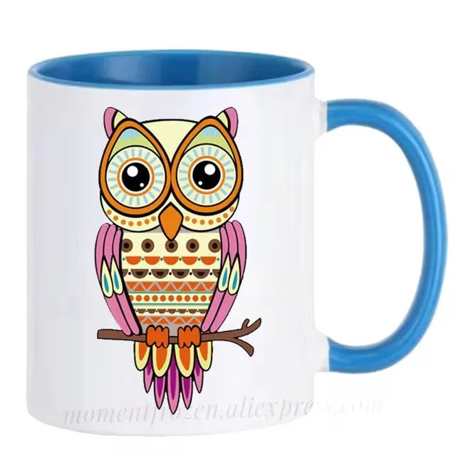 Cute Owl Cup Caffeine Cocoa Coffee Mugs Tea Mugen Friend Gifts Home Decal Milk Tableware Coffeeware Teaware Beer Drinkware