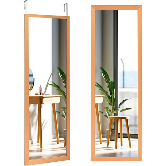 Gold Full Length Bedroom Mirror with Over the Door or Wall Mounted