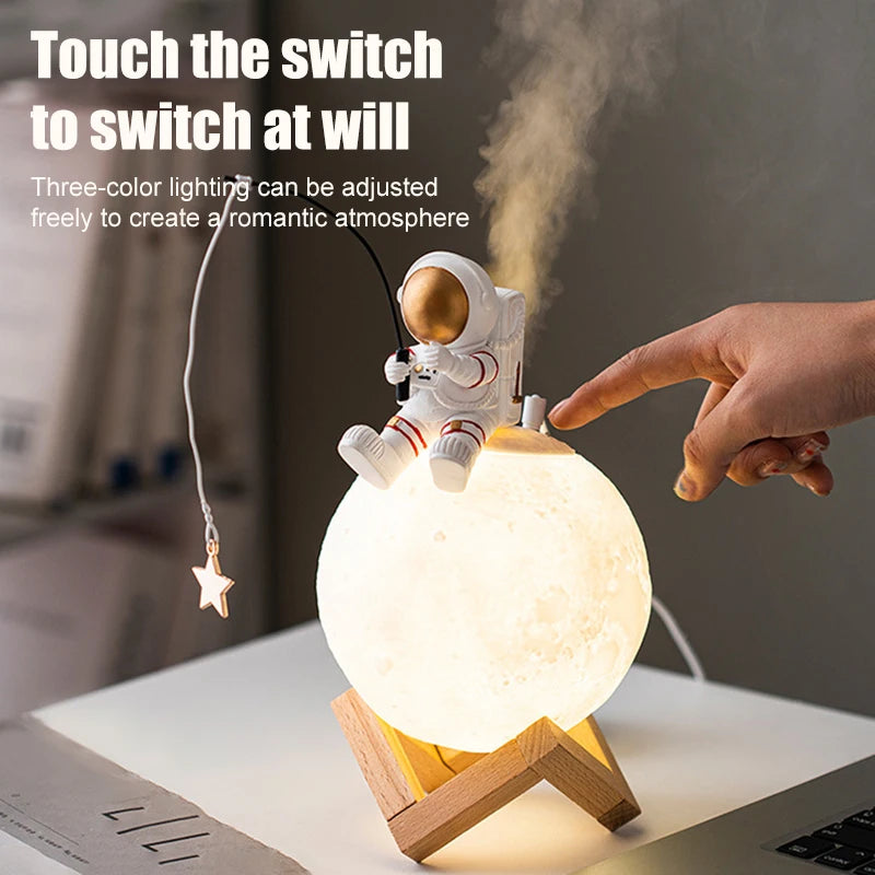 Astronaut Figurines Home Decoration Space Man Miniature Night Light Humidifier Cold Fog Machine Aroma Diffuser Accessories
