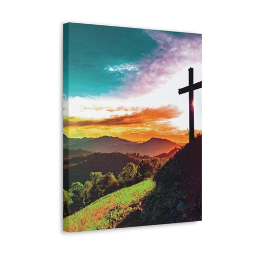 Canvas Wall Art Decor, Cross on Hilltop