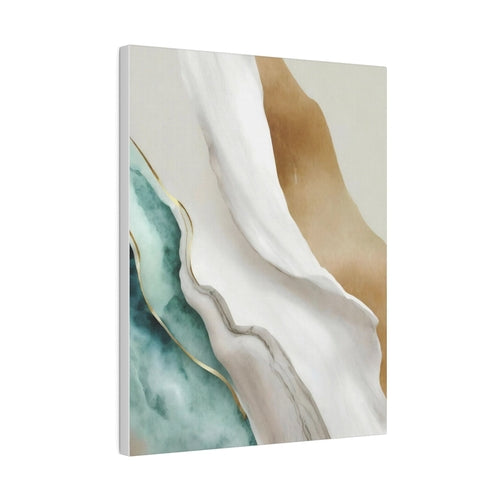 Wall Decor, Giclee Poster Art Print - Cream White Green Marbled Print