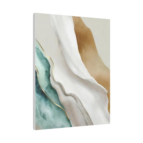 Wall Decor, Giclee Poster Art Print - Cream White Green Marbled Print