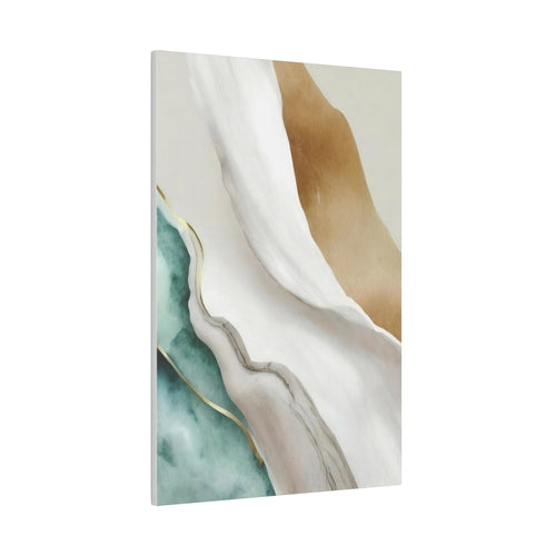 Wall Decor, Giclee Poster Art Print - Cream White Green Marbled Print